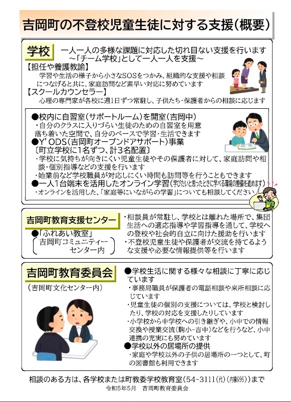吉岡町の不登校児童生徒に対する支援(概要)
